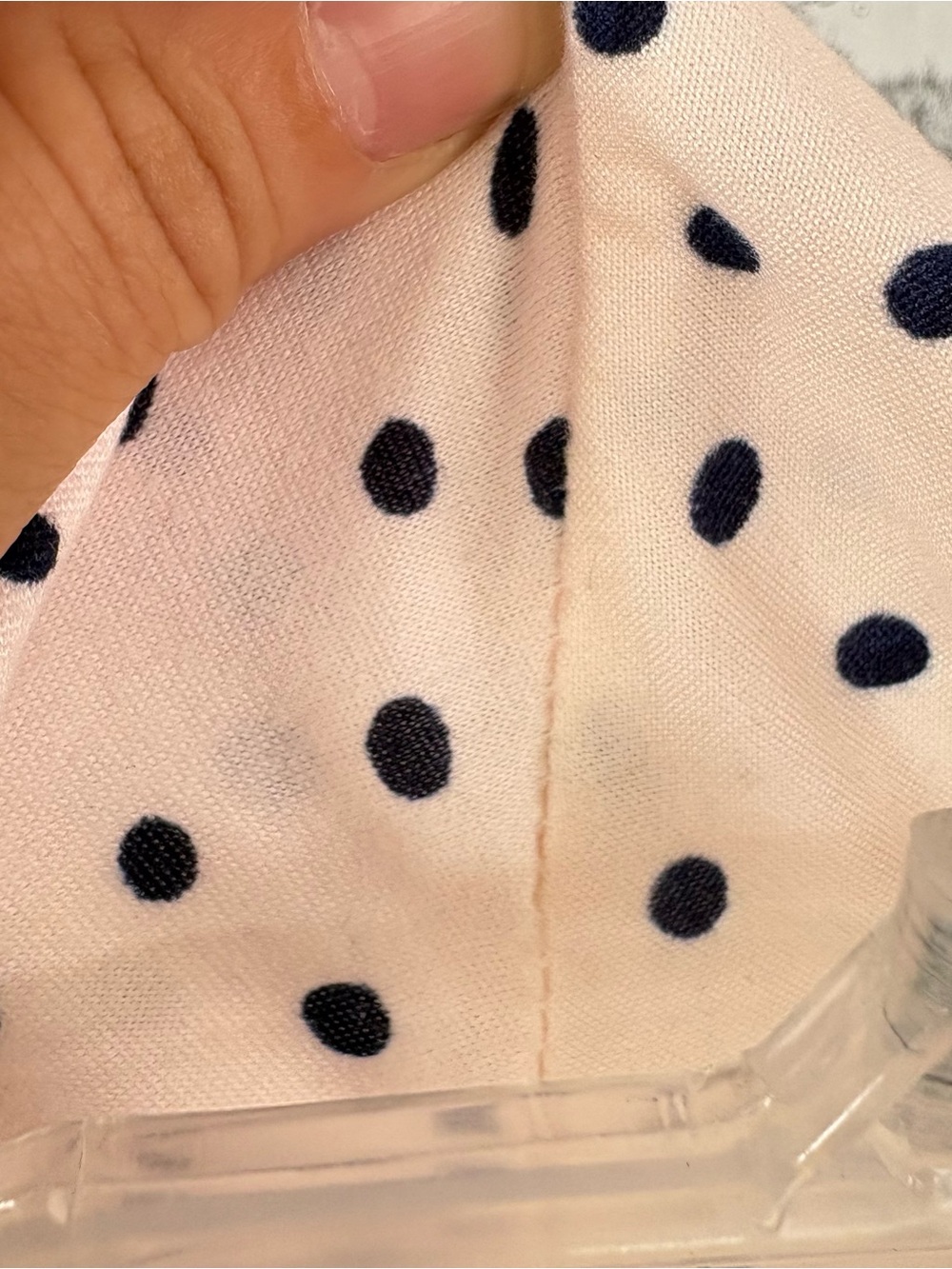 Catherine Malandrino Cream Polka Dot Wrap Robe with Black Dots - Picture 10 of 13